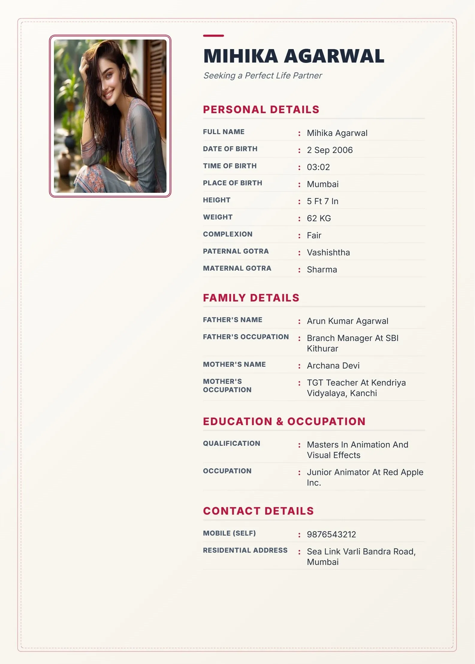 Free Premium Biodata Maker