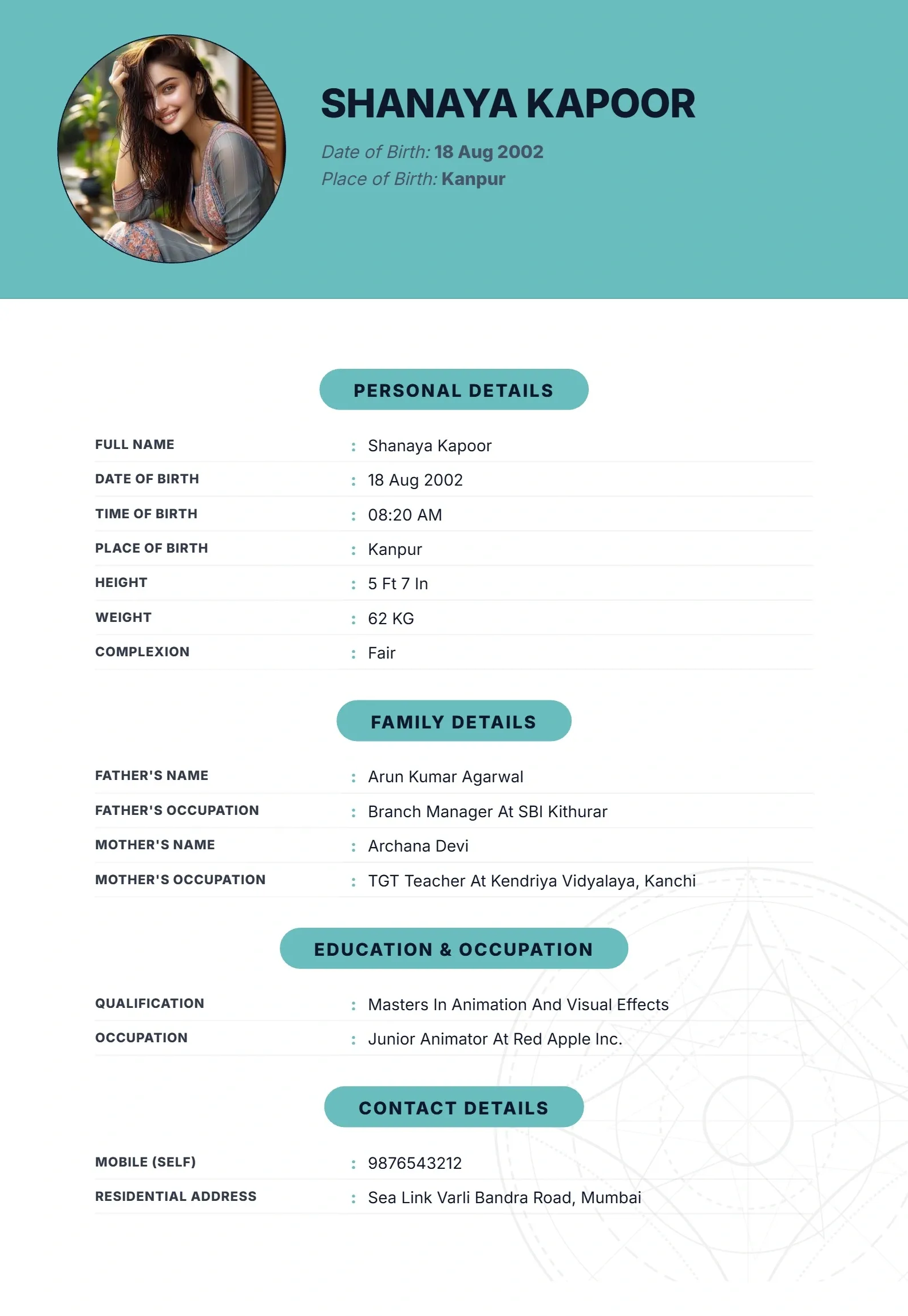 Premium Biodata Templates
