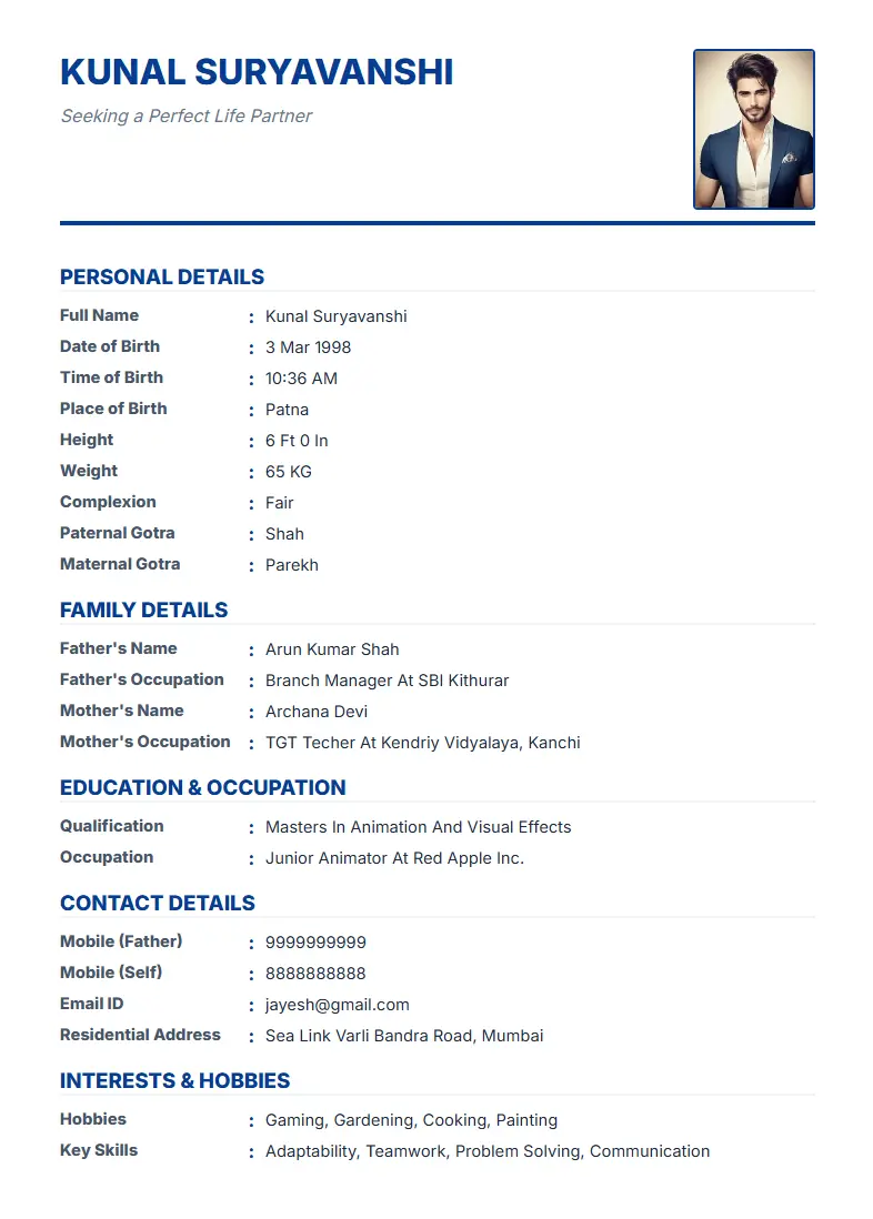 Shaadi Biodata Maker